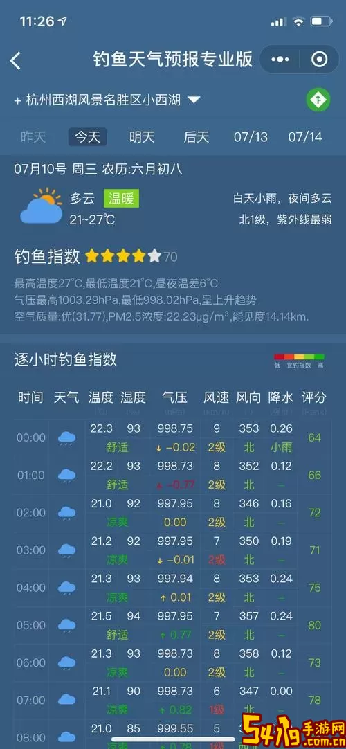 钓鱼天气预报手机版