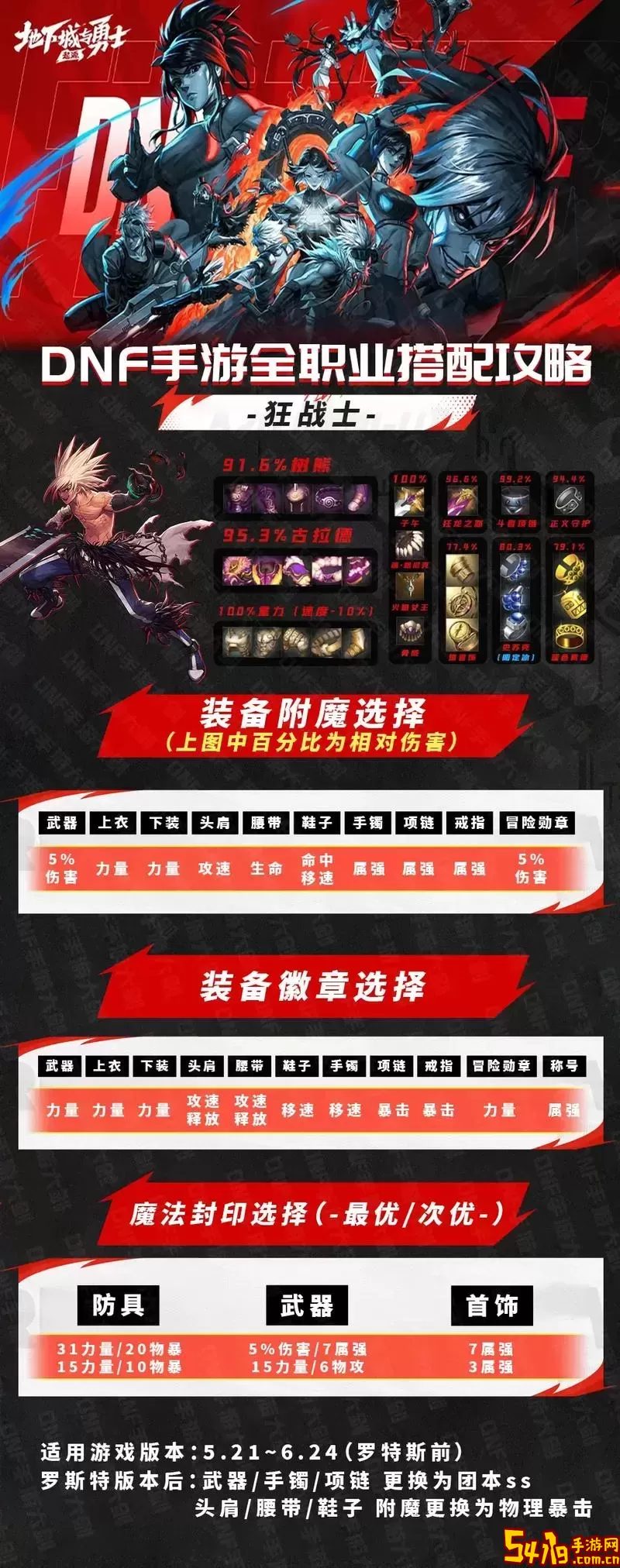 DNF狂战士武器附魔宝珠选择